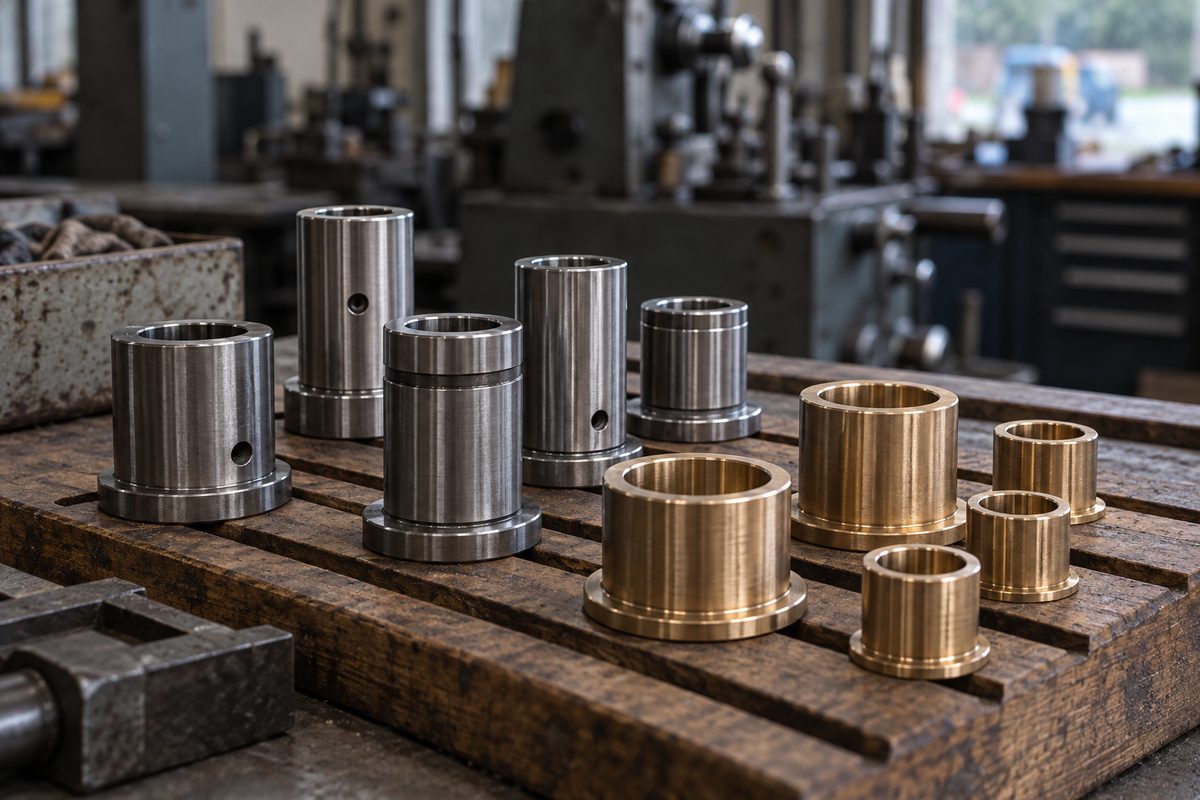 Turned steel sleeve bushings and hardened pivot inserts for equipment chassis