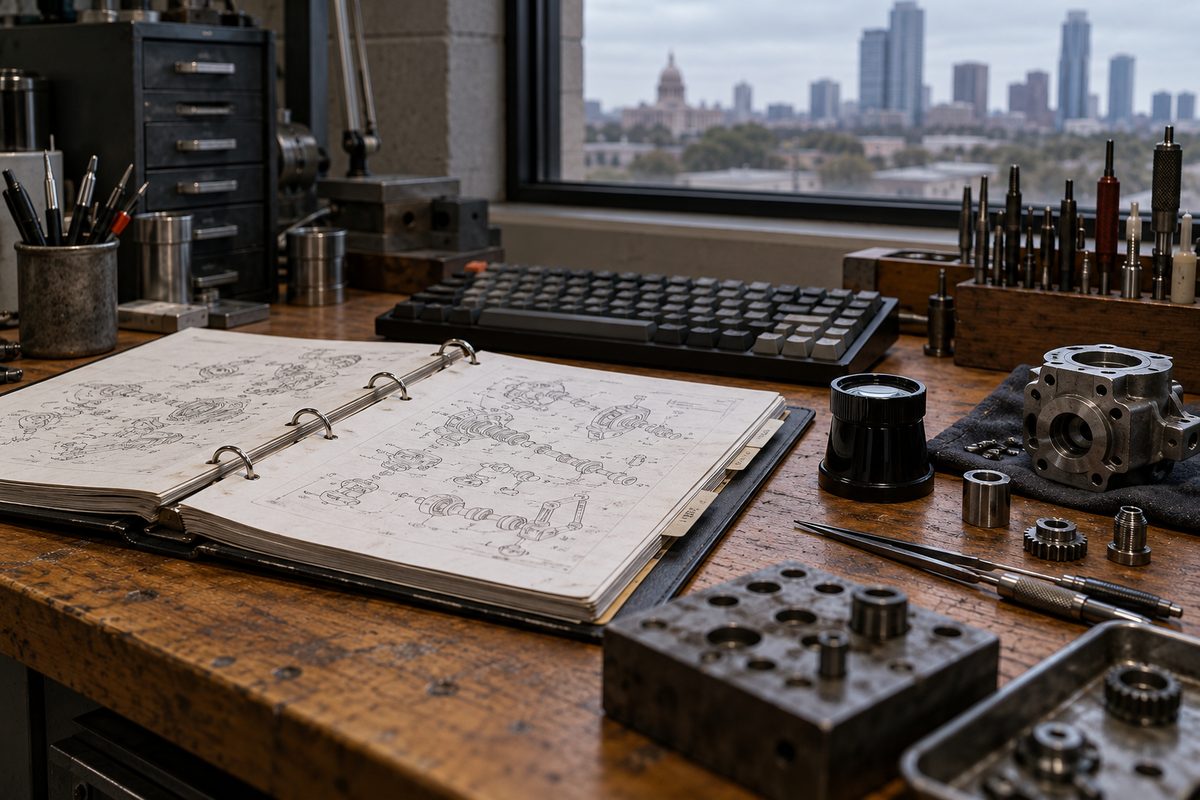 Specialist catalog reference workstation at Bavrento Barton Springs warehouse